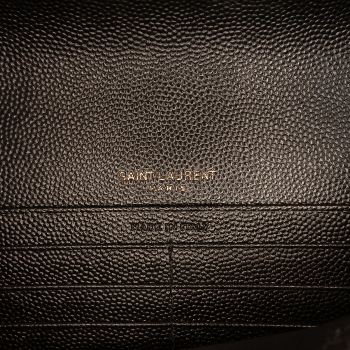 Saint Laurent Grain De Poudre Cassandre Monochrome Envelope Chain Wallet