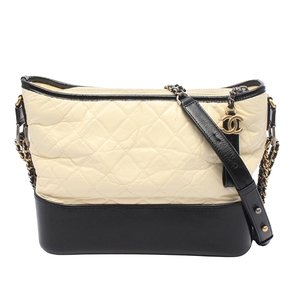 Chanel Large Aged Calfskin Gabrielle Crossbody — Beige
