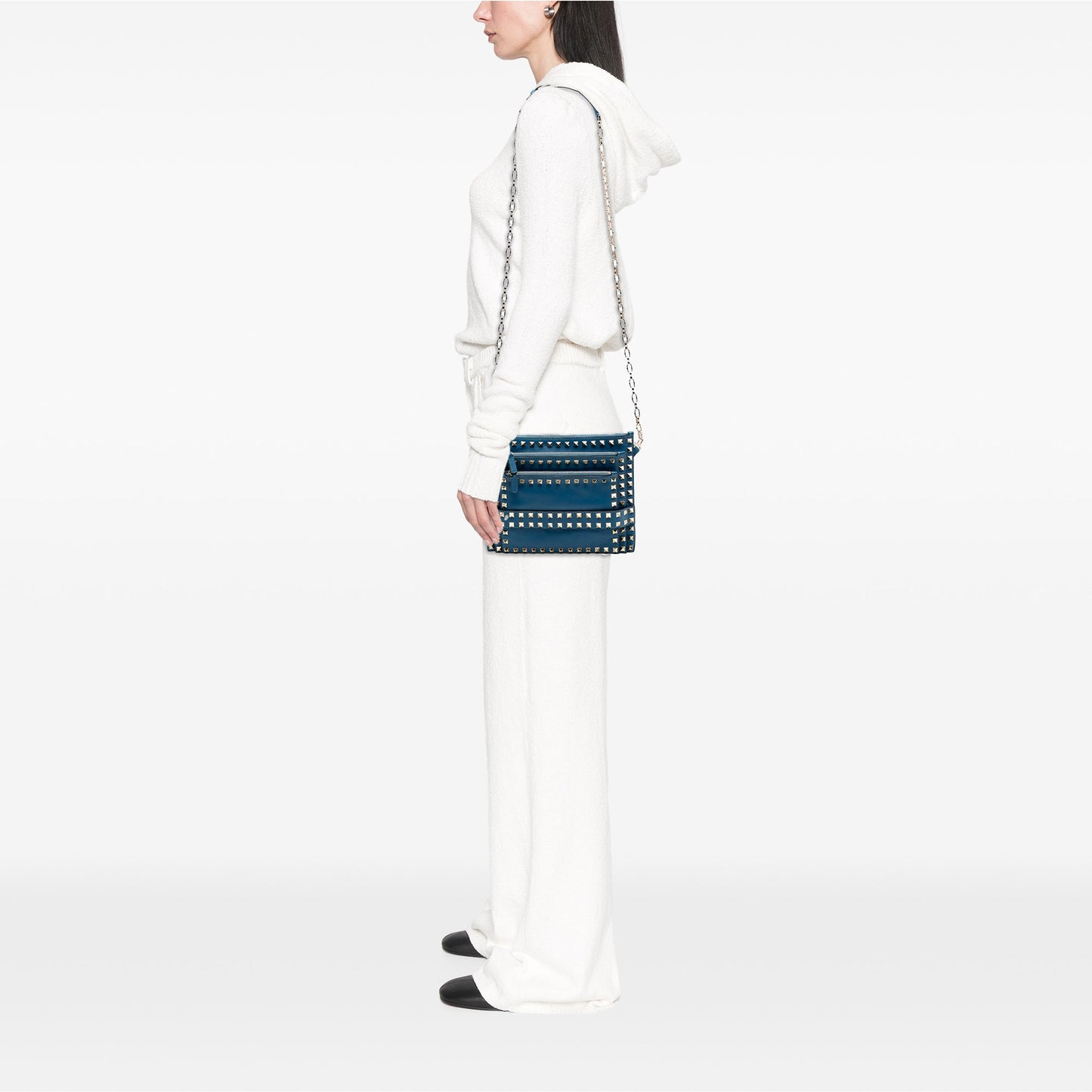 Valentino Leather Rockstud Triple Zip Crossbody