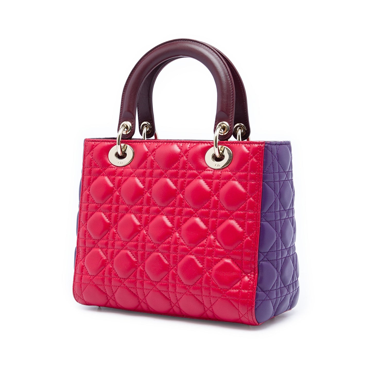 Dior Medium Tricolor Lambskin Cannage Lady Dior