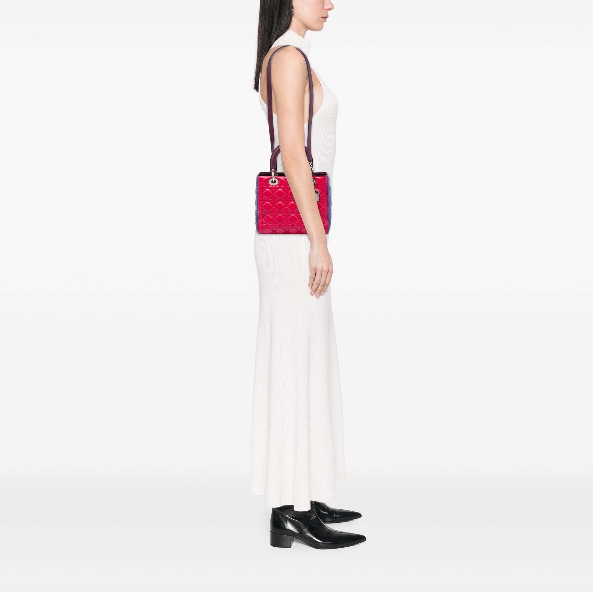 Dior Medium Tricolor Lambskin Cannage Lady Dior
