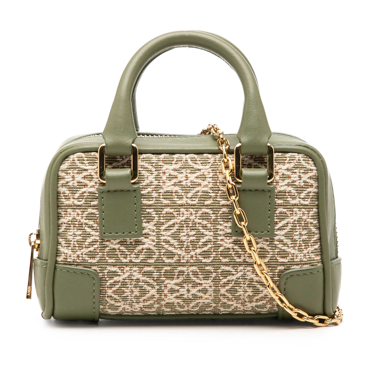 LOEWE Nano Anagram Jacquard and Calfskin Amazona Satchel