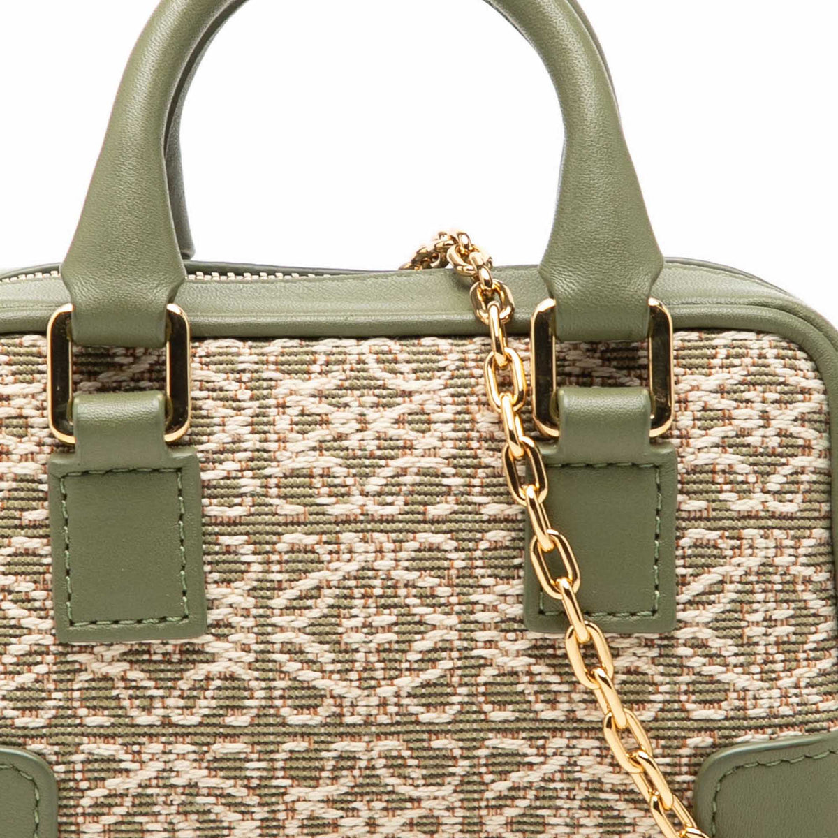 LOEWE Nano Anagram Jacquard and Calfskin Amazona Satchel