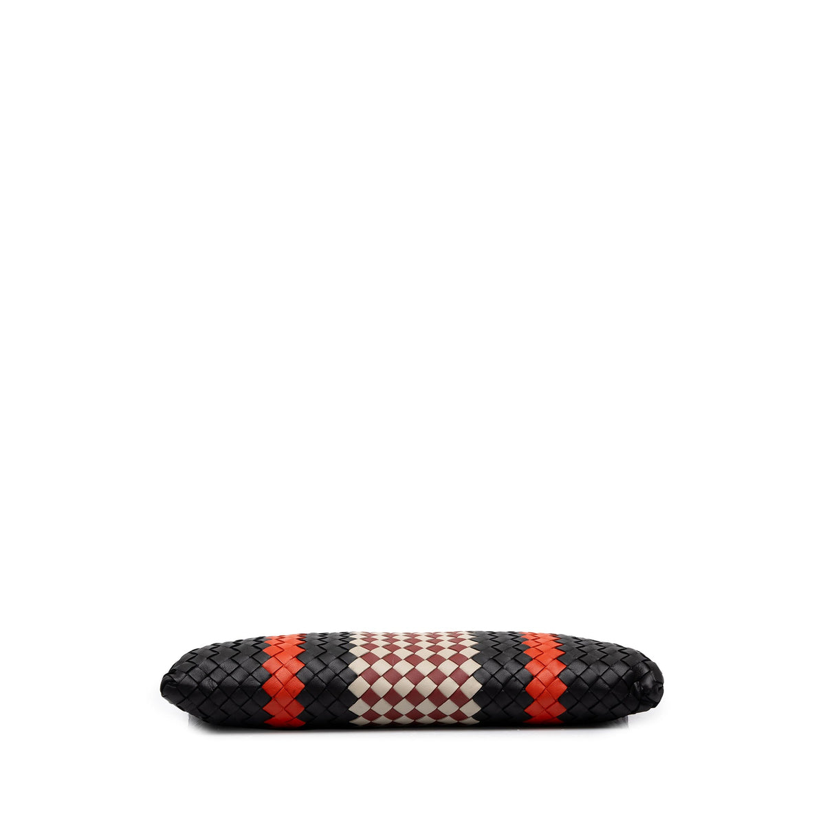 Bottega Veneta Multicolor Nappa Intrecciato Clutch — Black
