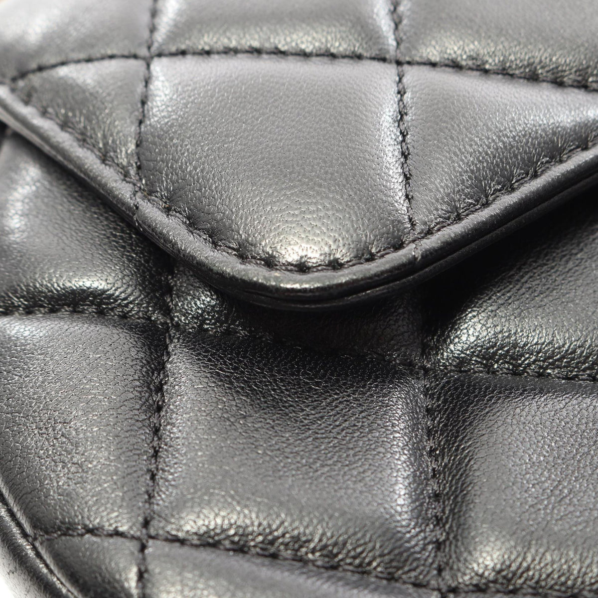 Chanel CC Quilted Lambskin Top Handle Bag — Black