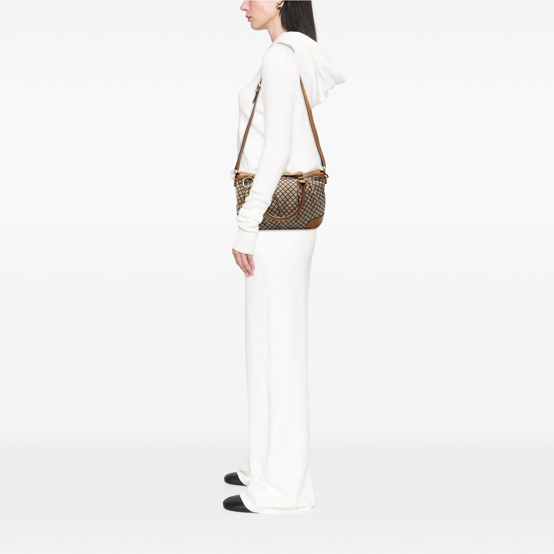 Gucci Diamante Canvas Sukey Satchel