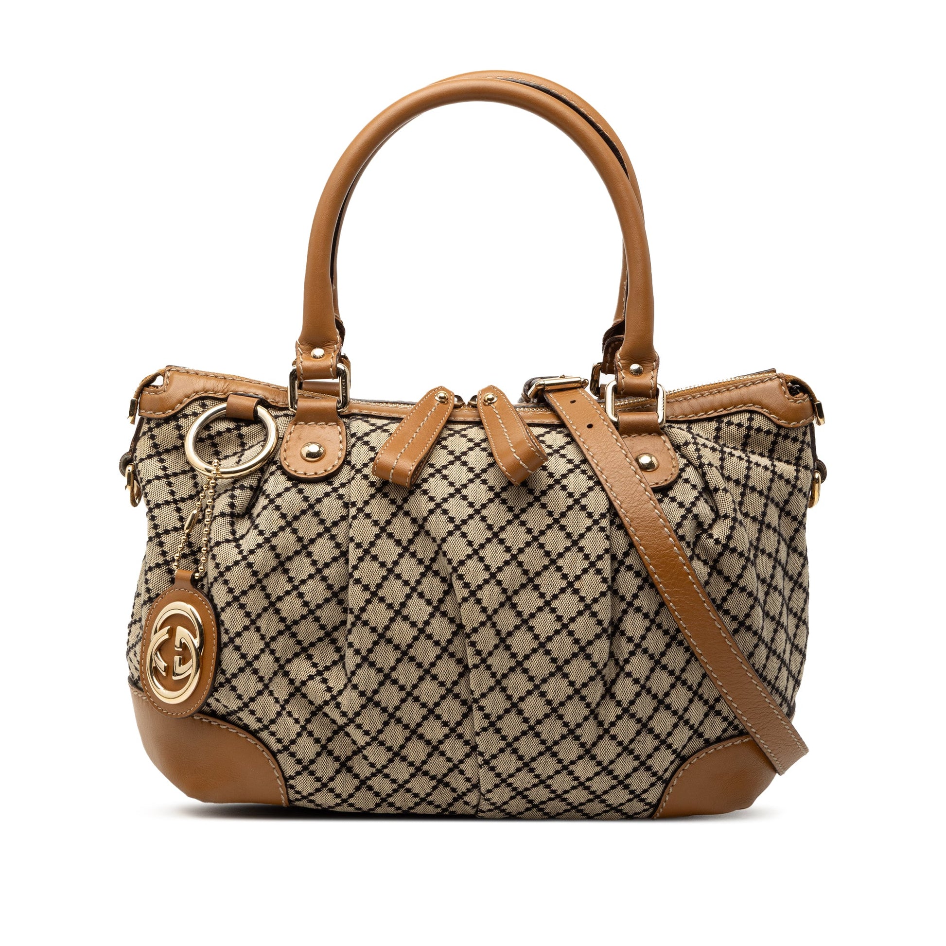Gucci Diamante Canvas Sukey Satchel