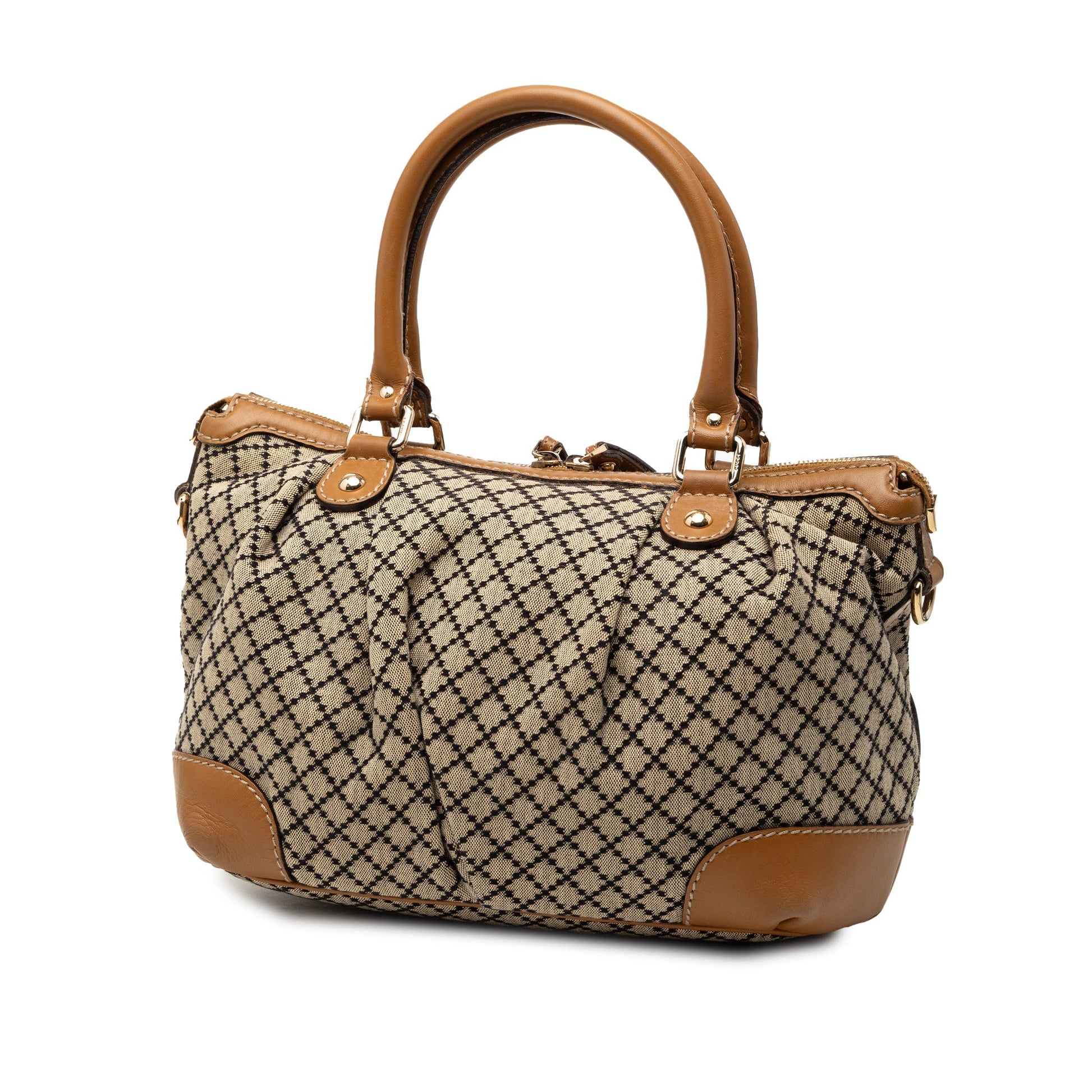 Gucci Diamante Canvas Sukey Satchel