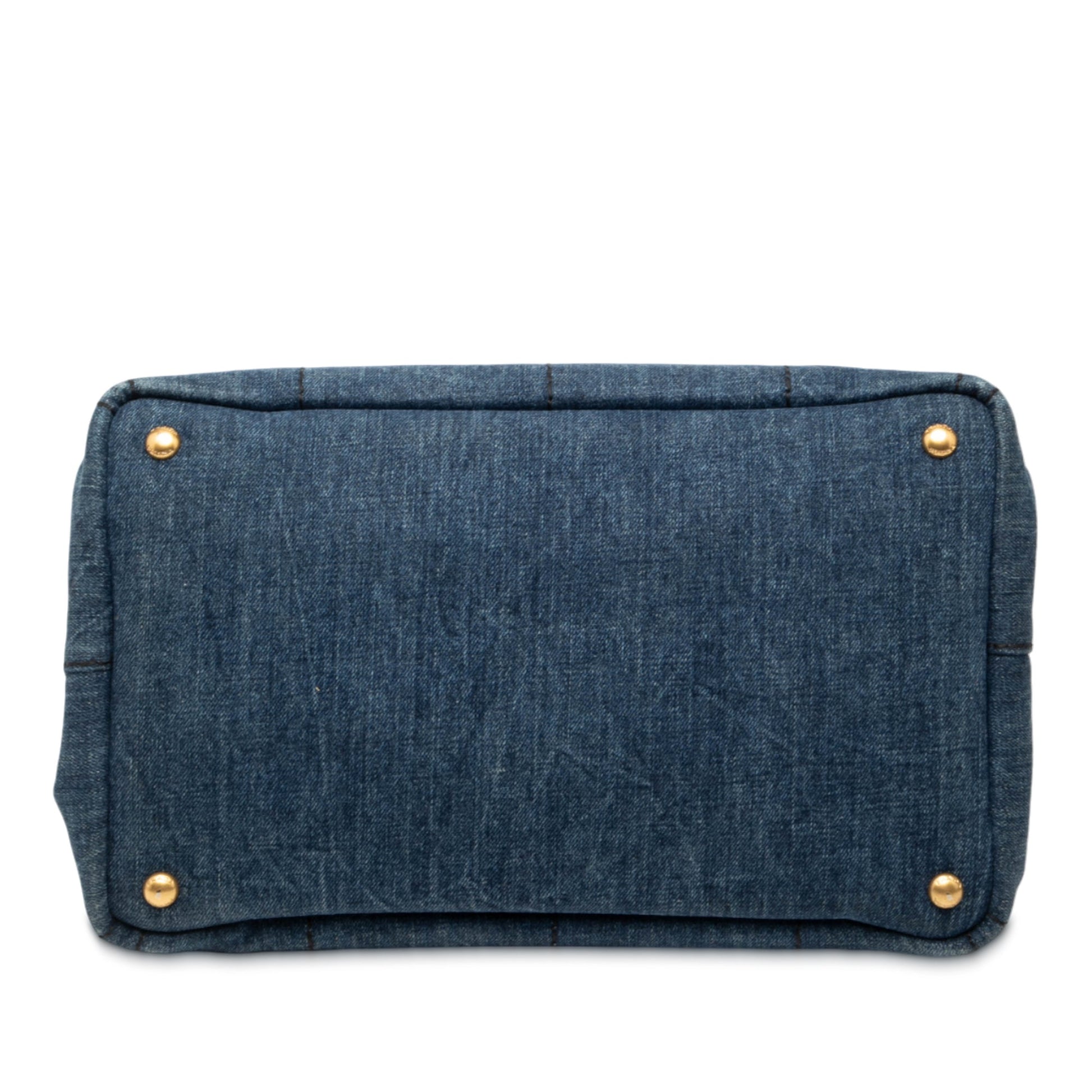 Prada Small Denim Canapa Logo Satchel
