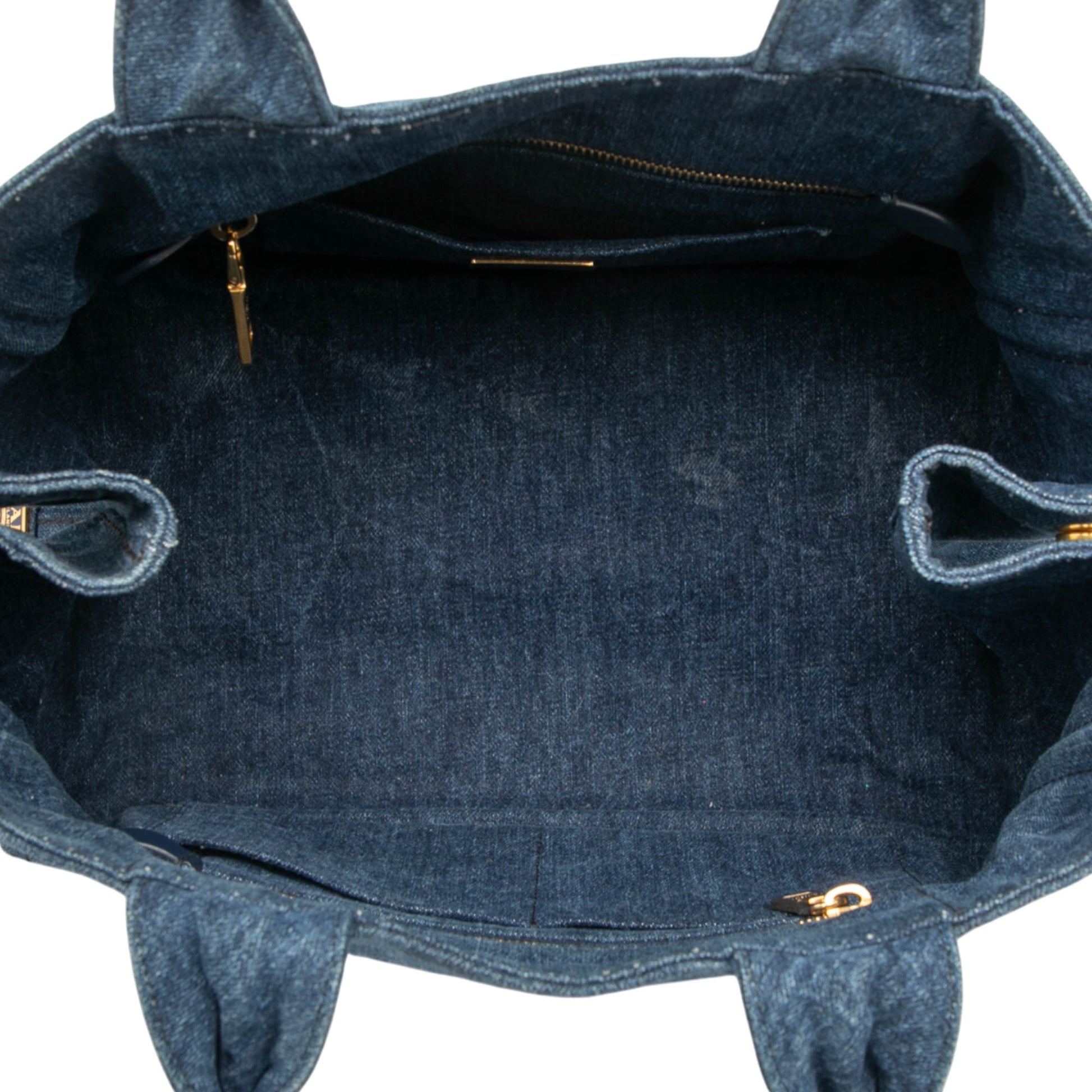 Prada Small Denim Canapa Logo Satchel