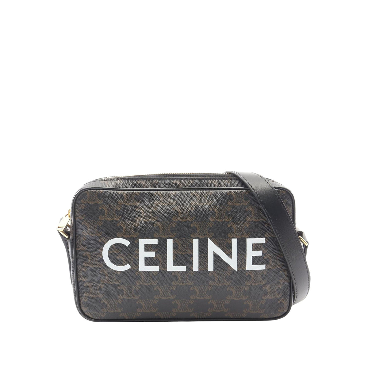 Celine Medium Triomphe Coated Canvas Logo Crossbody