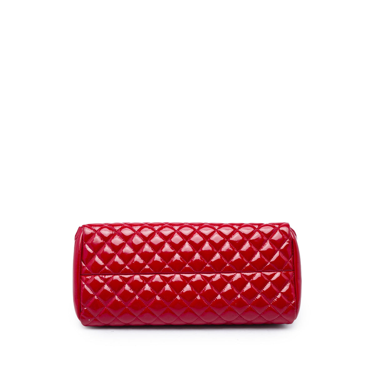 Chanel Medium Quilted Patent Just Mademoiselle Bowling Bag — Red