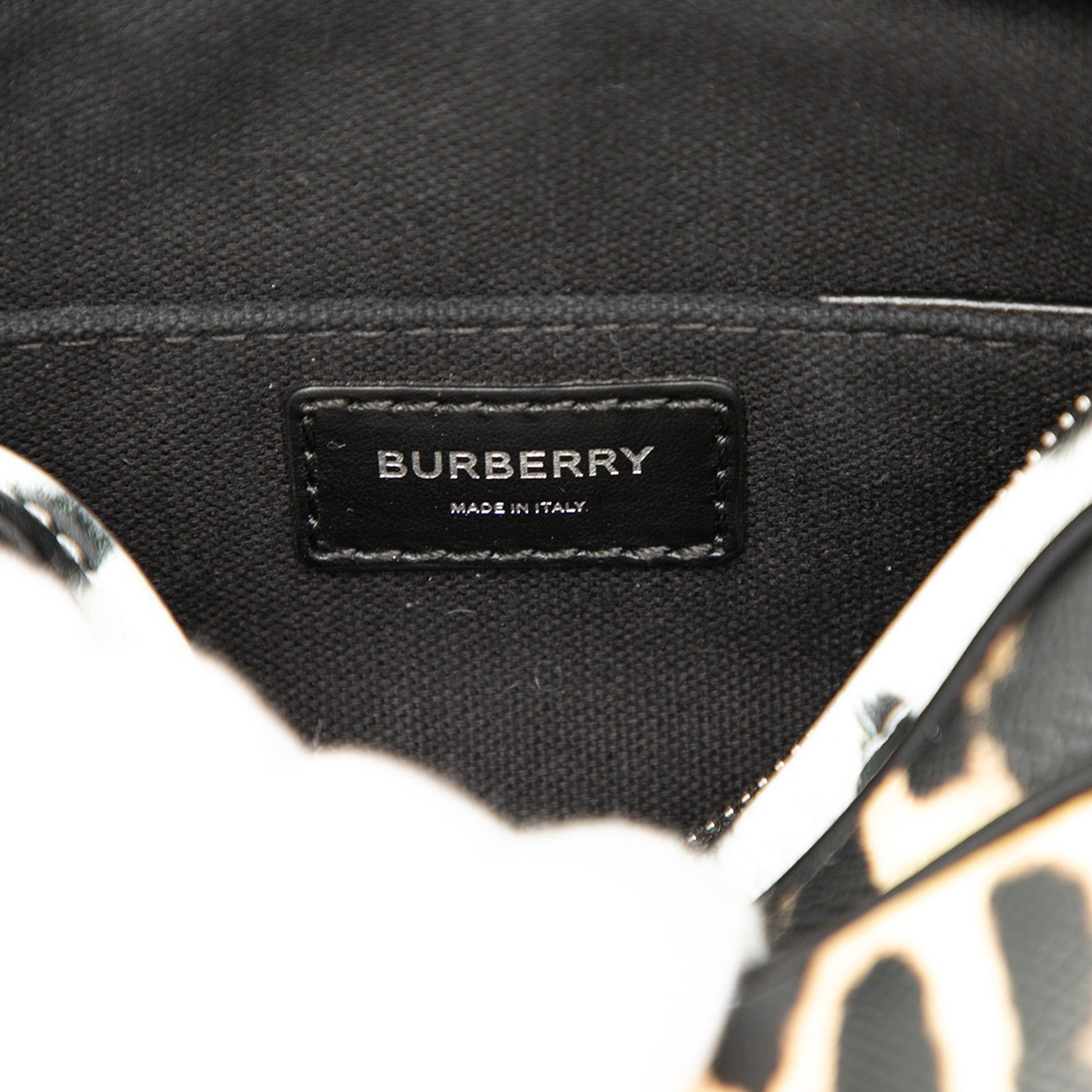 Burberry Leopard Printed Leather Camera Bag