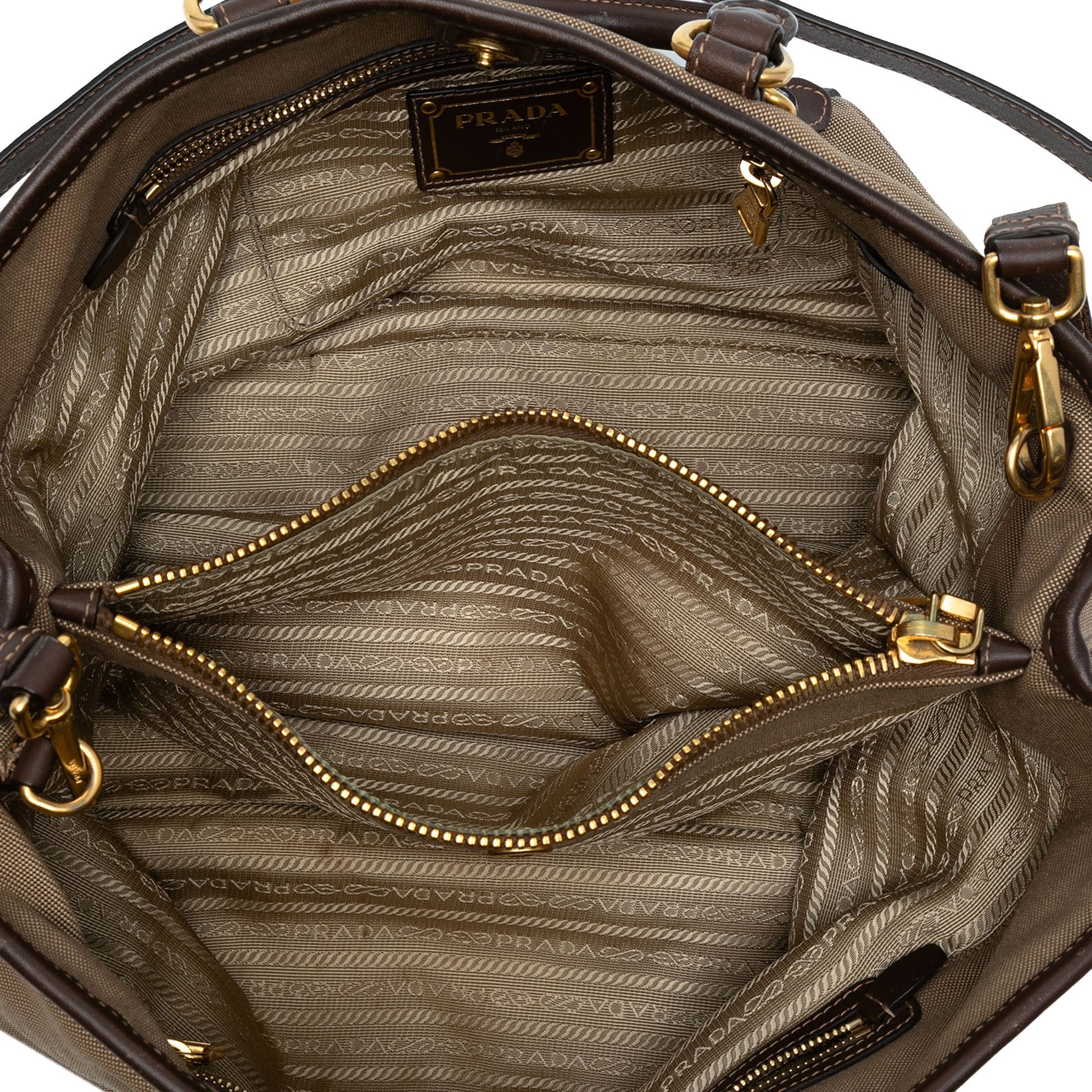 Prada Canvas Canapa Logo Satchel