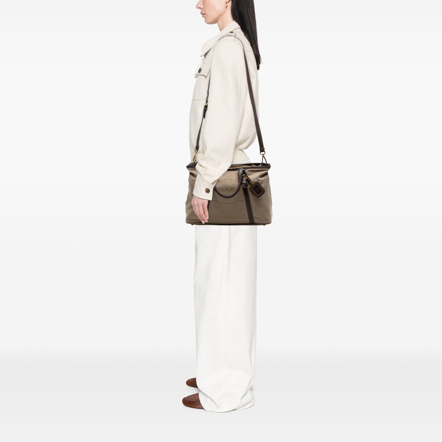 Prada Canvas Canapa Logo Satchel