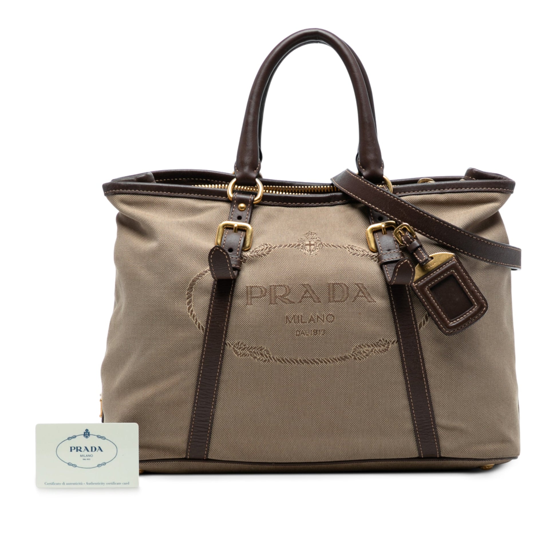 Prada Canvas Canapa Logo Satchel