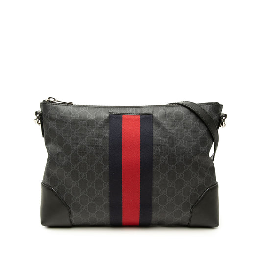 Gucci GG Supreme Web Crossbody — Black