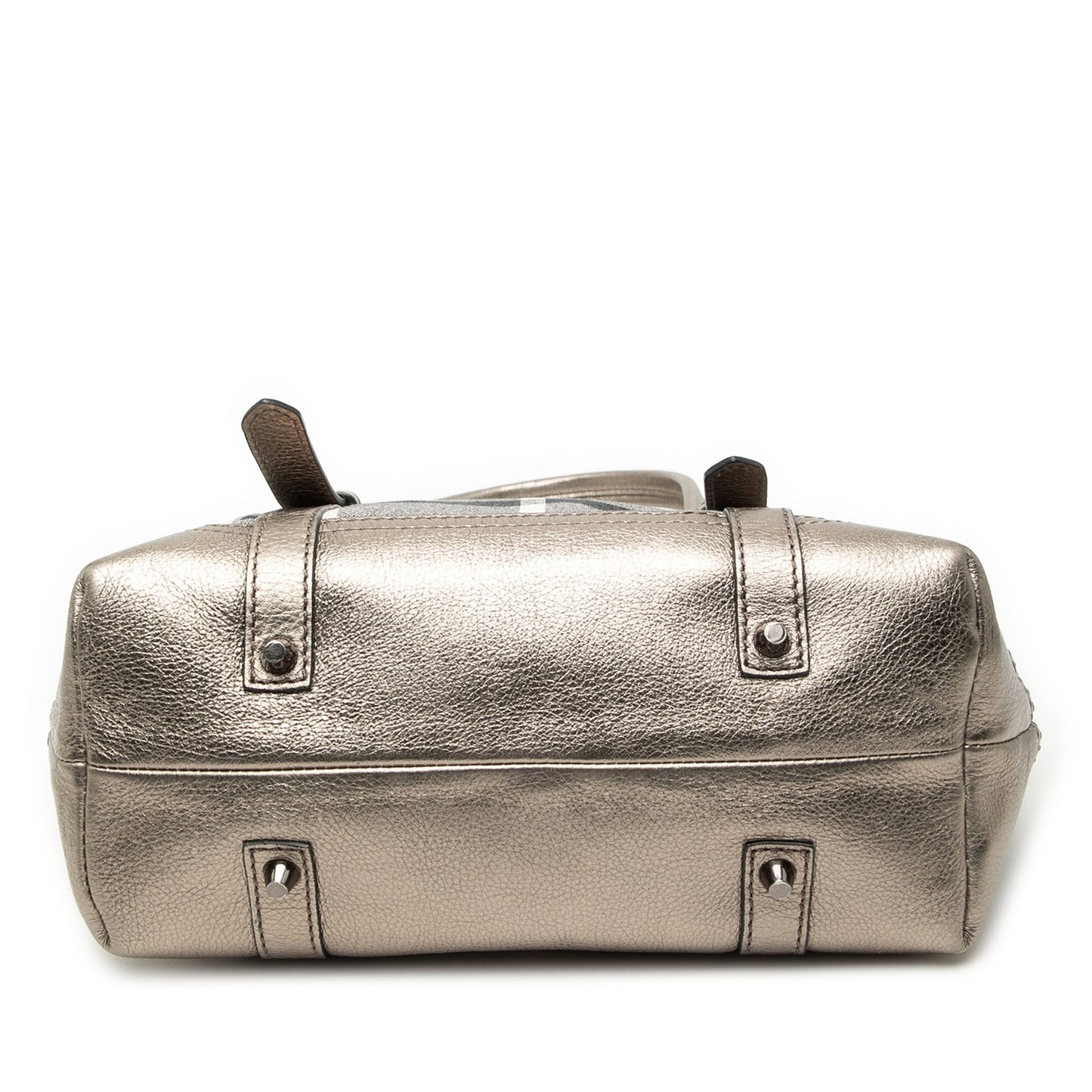 Burberry Small Shimmer Check Canvas Tote