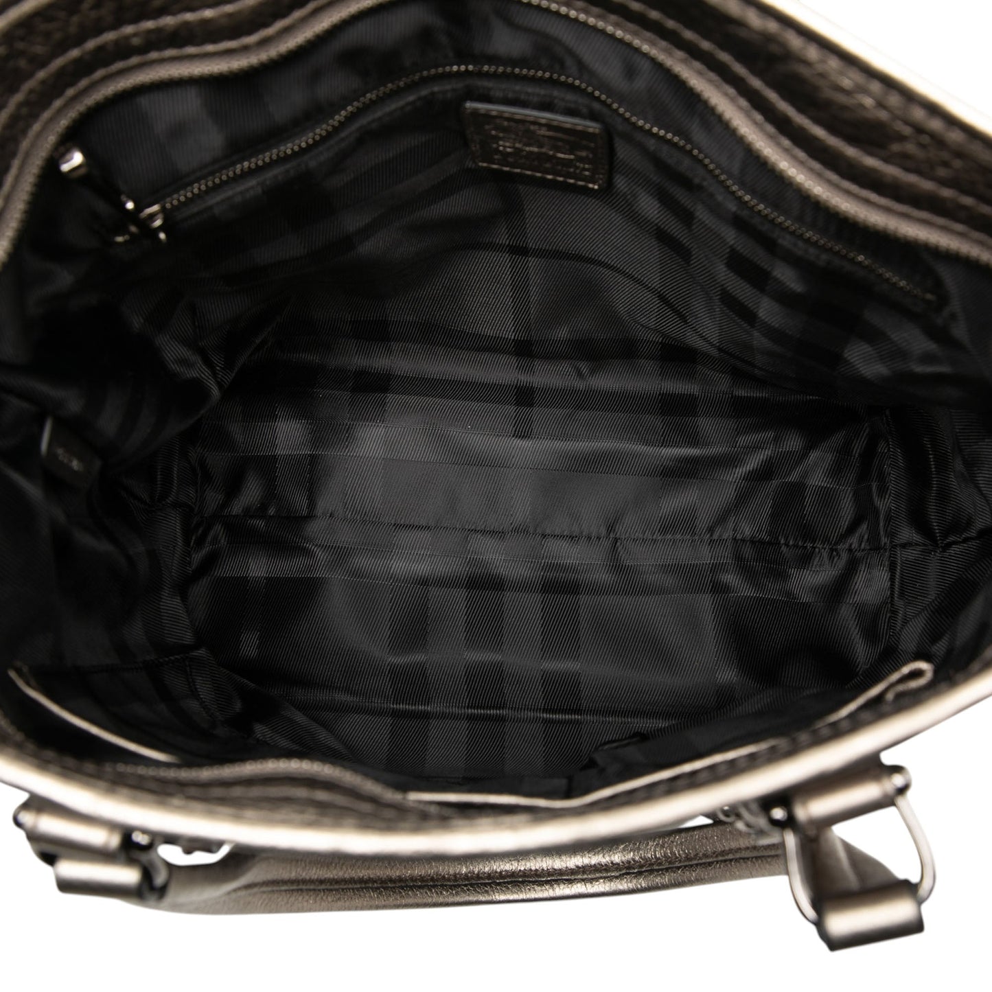 Burberry Small Shimmer Check Canvas Tote