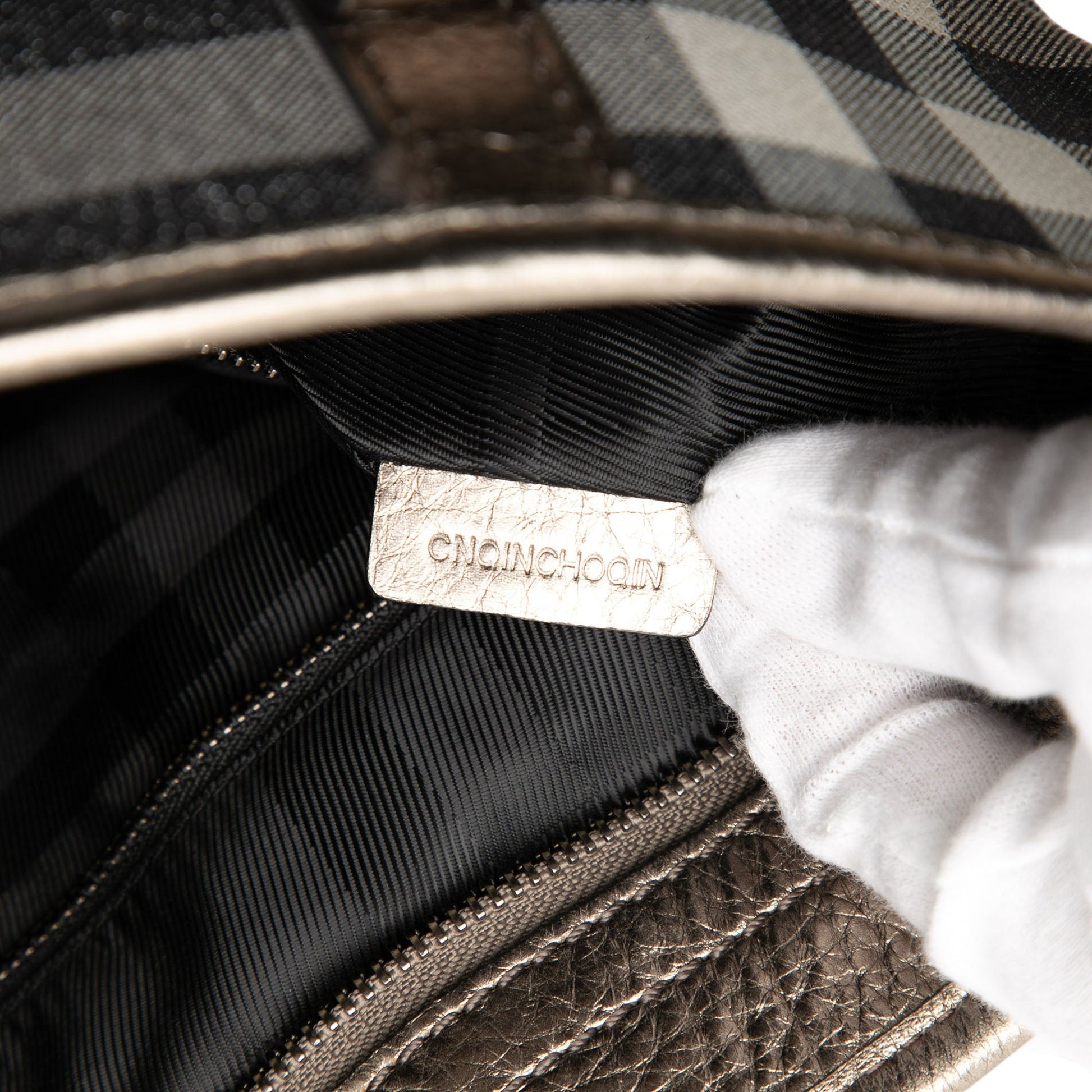 Burberry Small Shimmer Check Canvas Tote