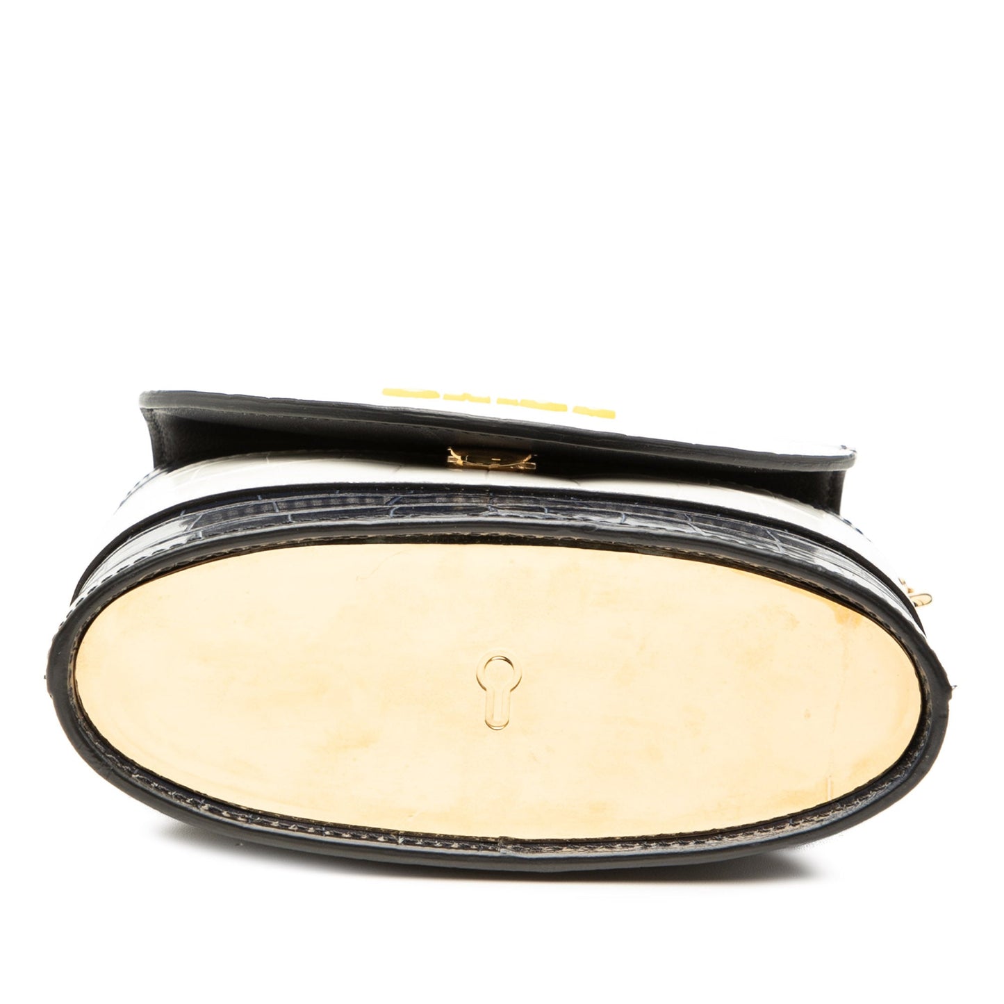 Chloé Tricolor Croc Embossed Leather Aby Lock Satchel
