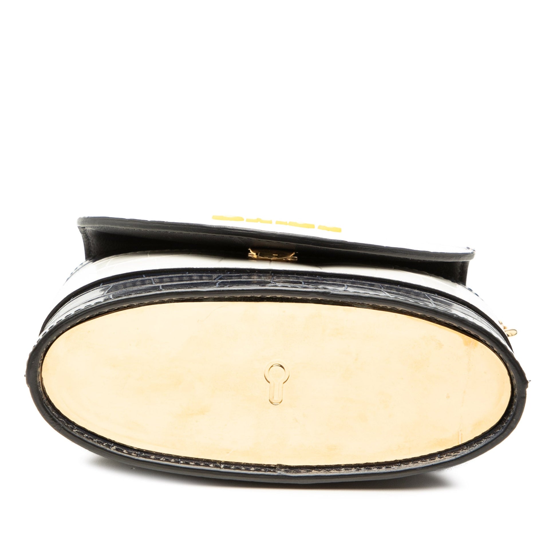 Chloé Tricolor Croc Embossed Leather Aby Lock Satchel