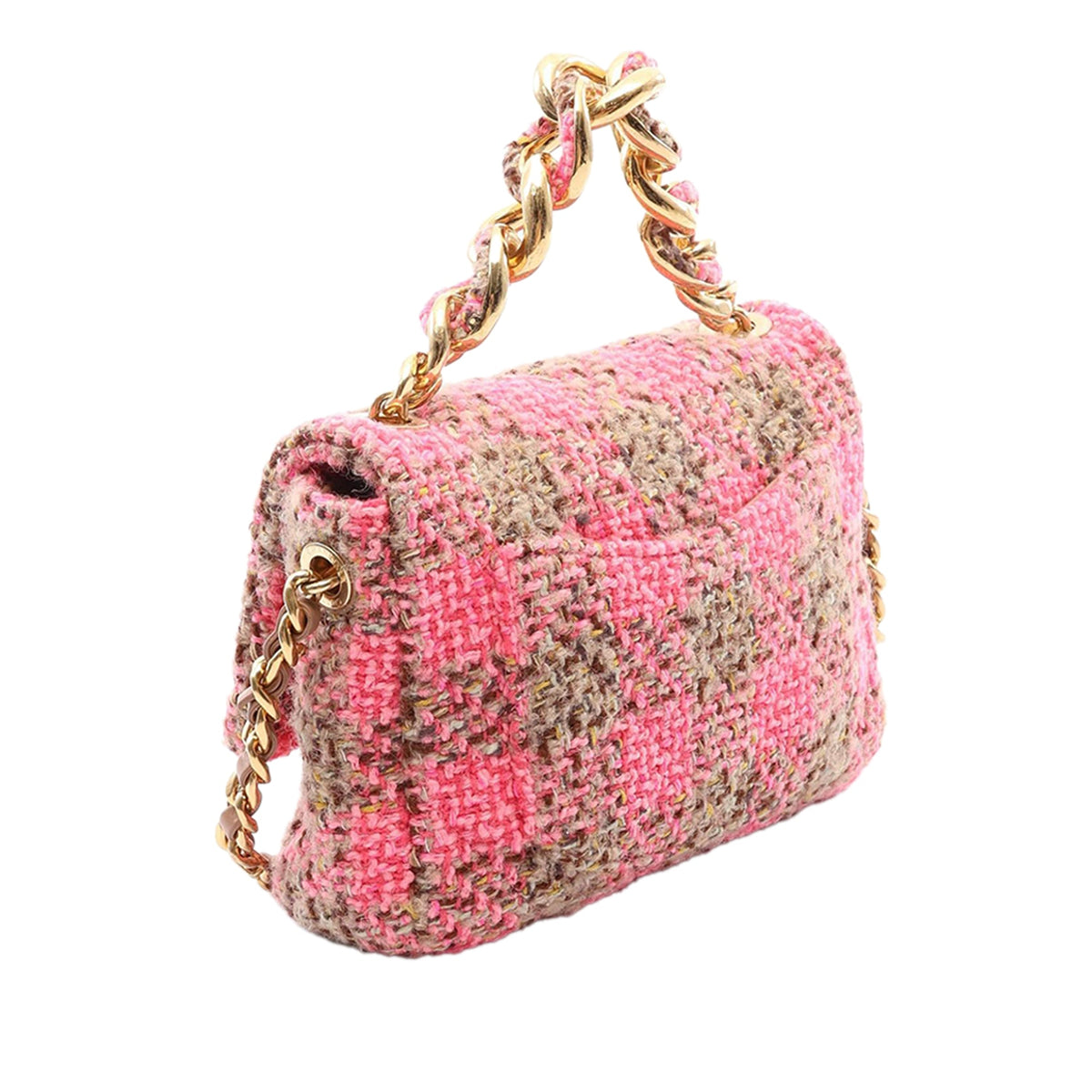 Chanel Mini Tweed Flap Satchel — Pink