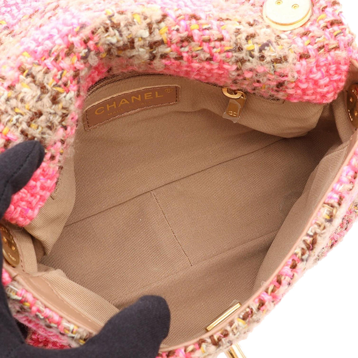 Chanel Mini Tweed Flap Satchel — Pink