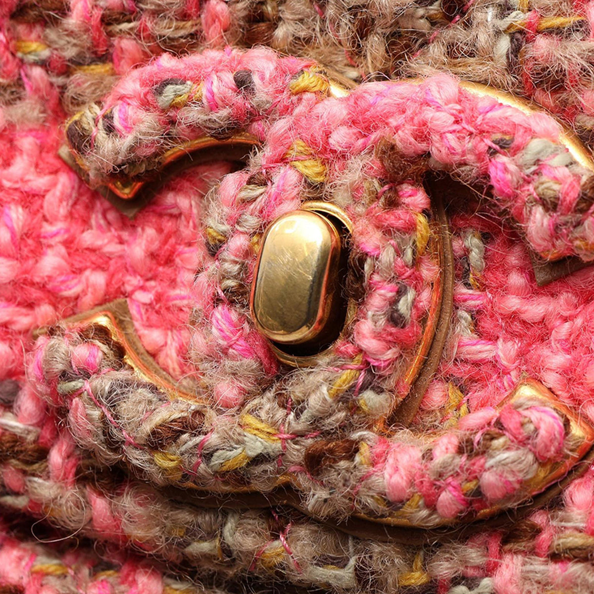 Chanel Mini Tweed Flap Satchel — Pink
