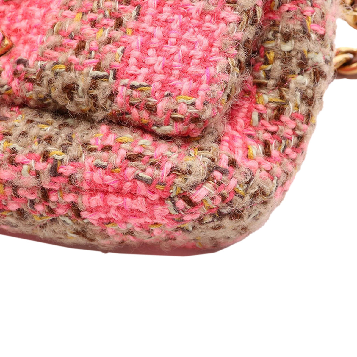 Chanel Mini Tweed Flap Satchel — Pink