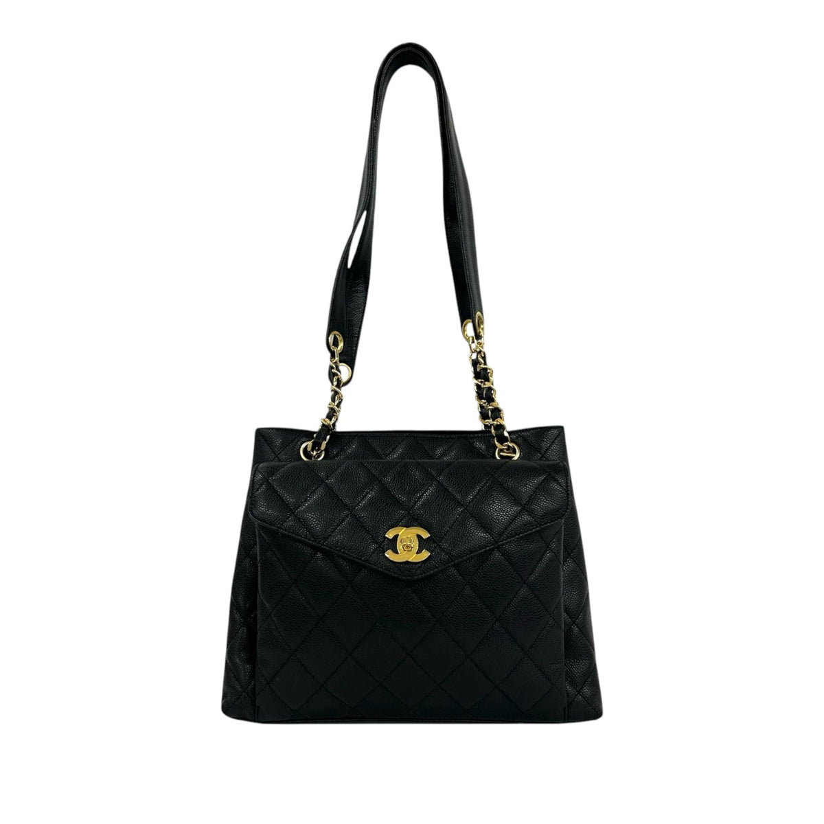 Chanel CC Caviar Front Pocket Shoulder Bag