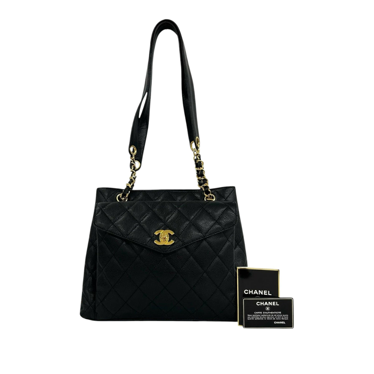 Chanel CC Caviar Front Pocket Shoulder Bag