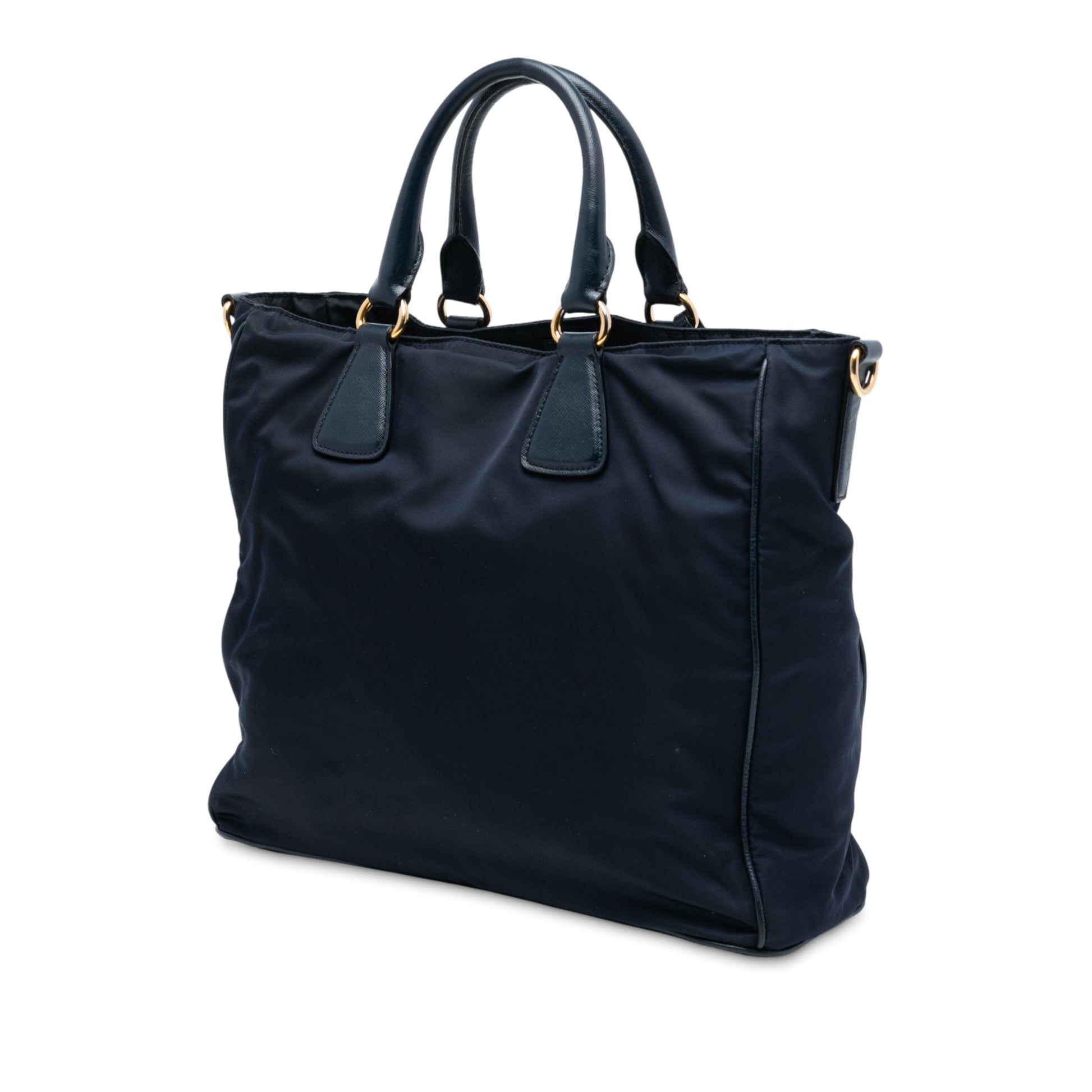 Prada Saffiano Trimmed Tessuto Satchel