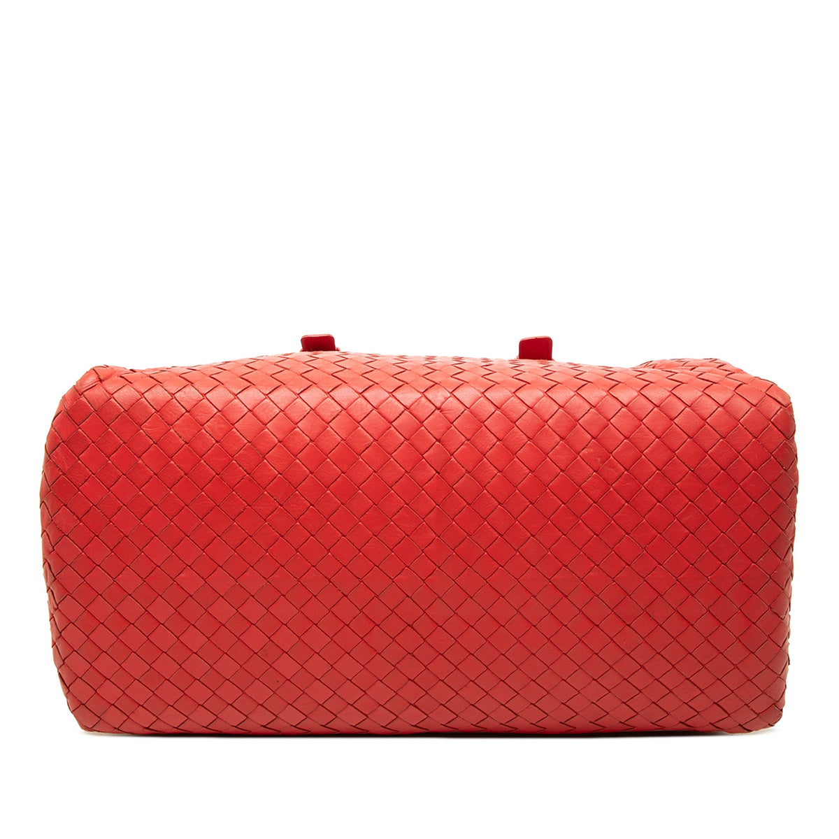 Bottega Veneta Nappa Intrecciato Boston Bag — Red
