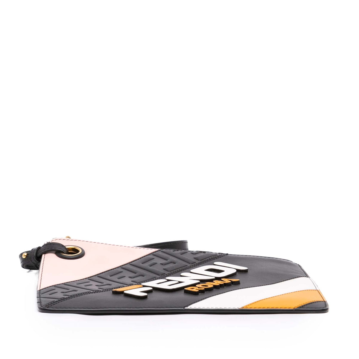 Fendi Fila Mania Multicolor Zucca Embossed Leather Clutch