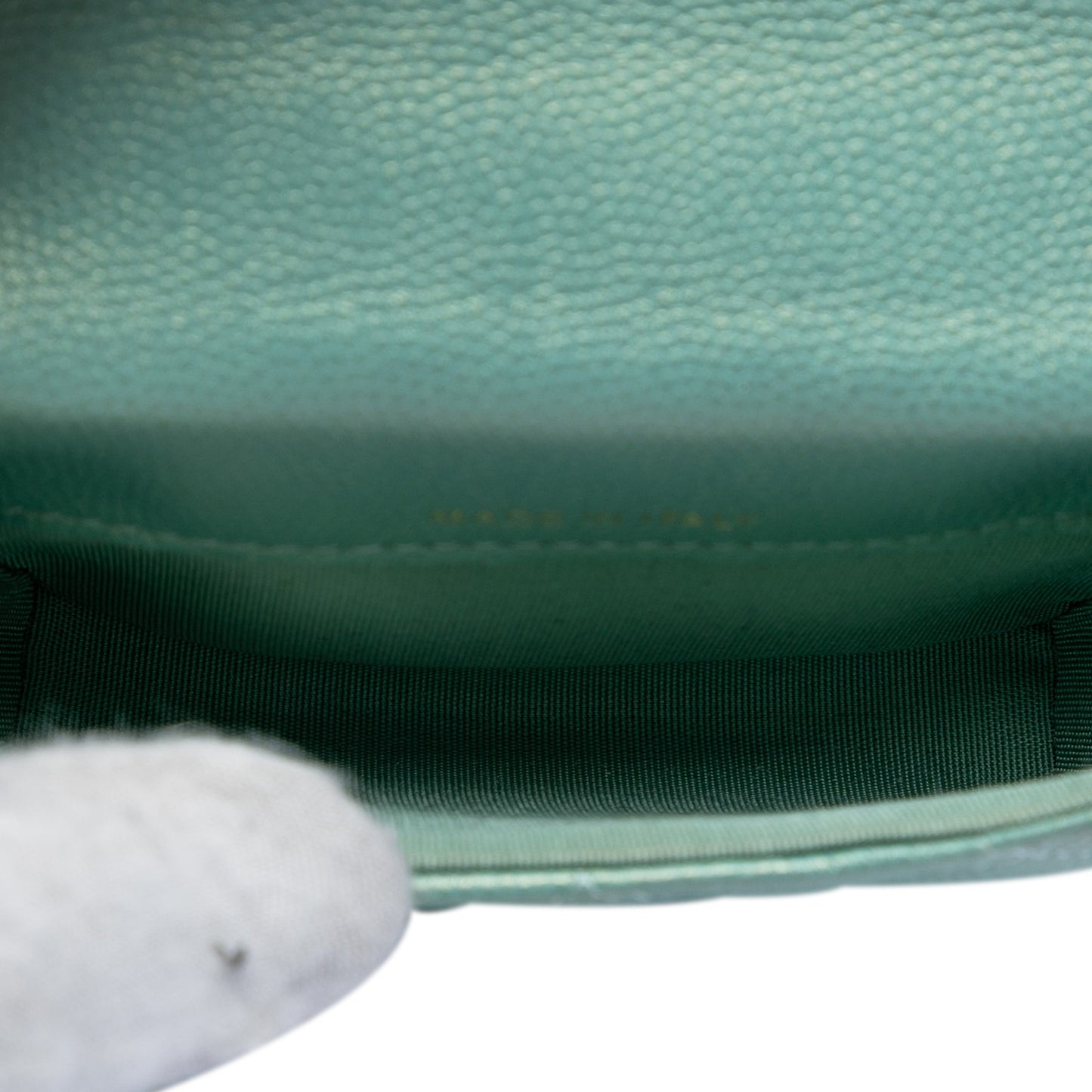 Chanel Iridescent Caviar Pearl On Top Coin Purse With Chain