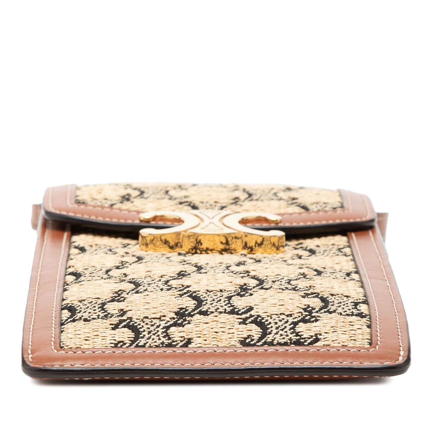 Celine Triomphe Textile Triomphe Phone Pouch Flap Crossbody