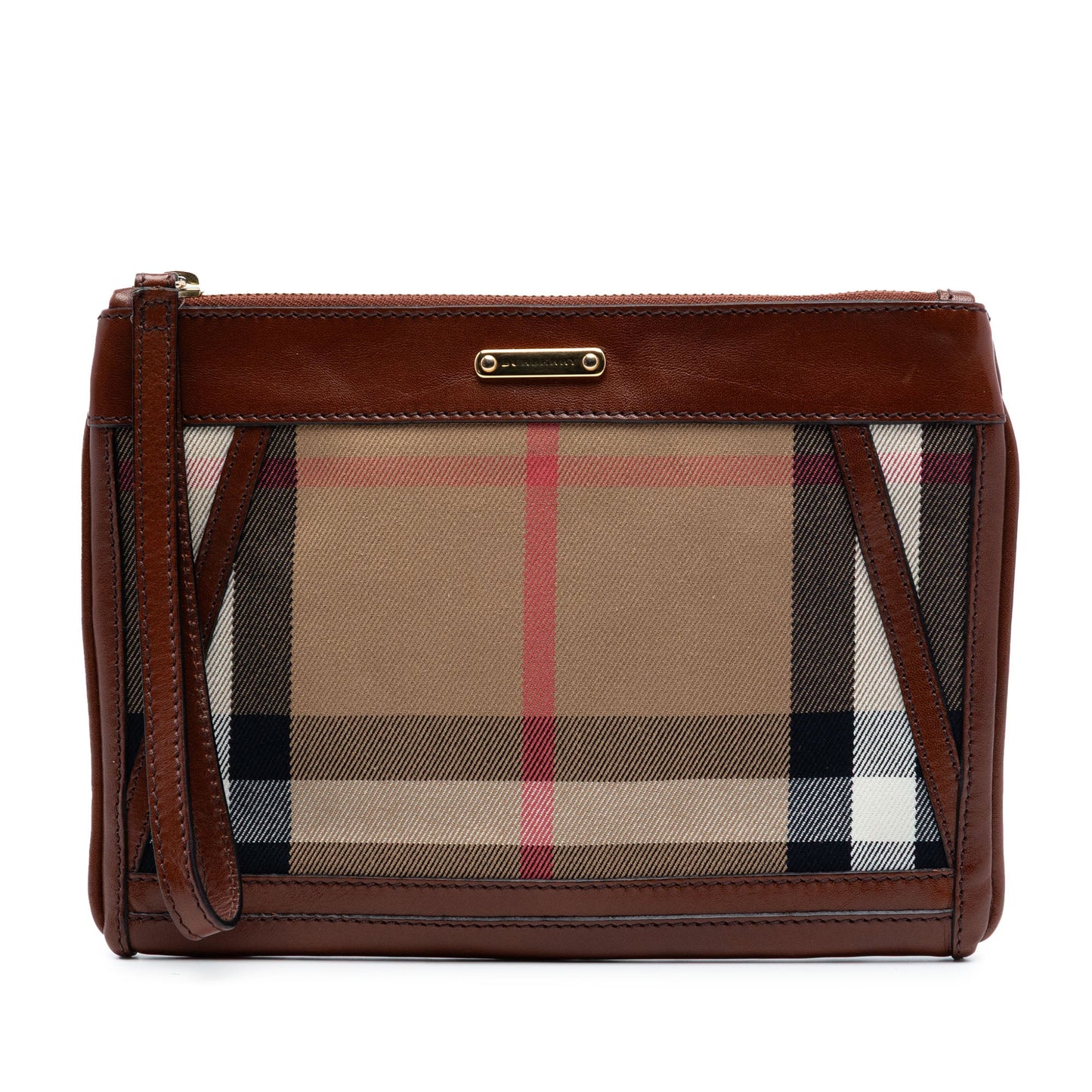 Burberry Exploded Check Canvas Wristlet Clutch