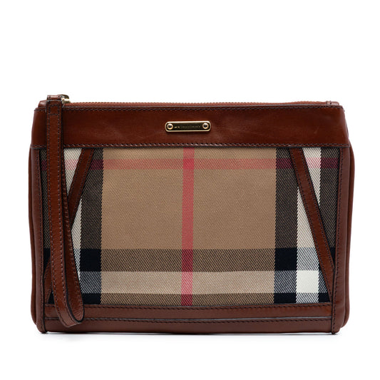Burberry Exploded Check Canvas Wristlet Clutch