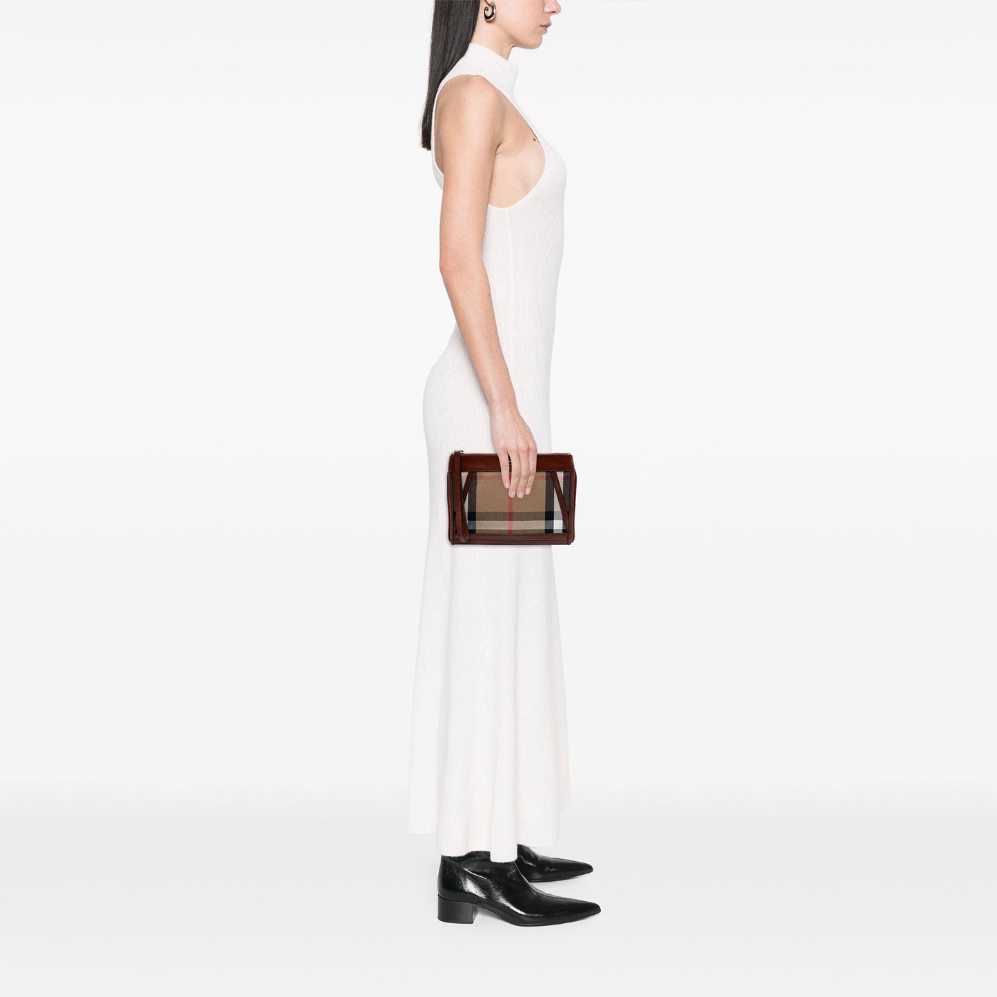 Burberry Exploded Check Canvas Wristlet Clutch