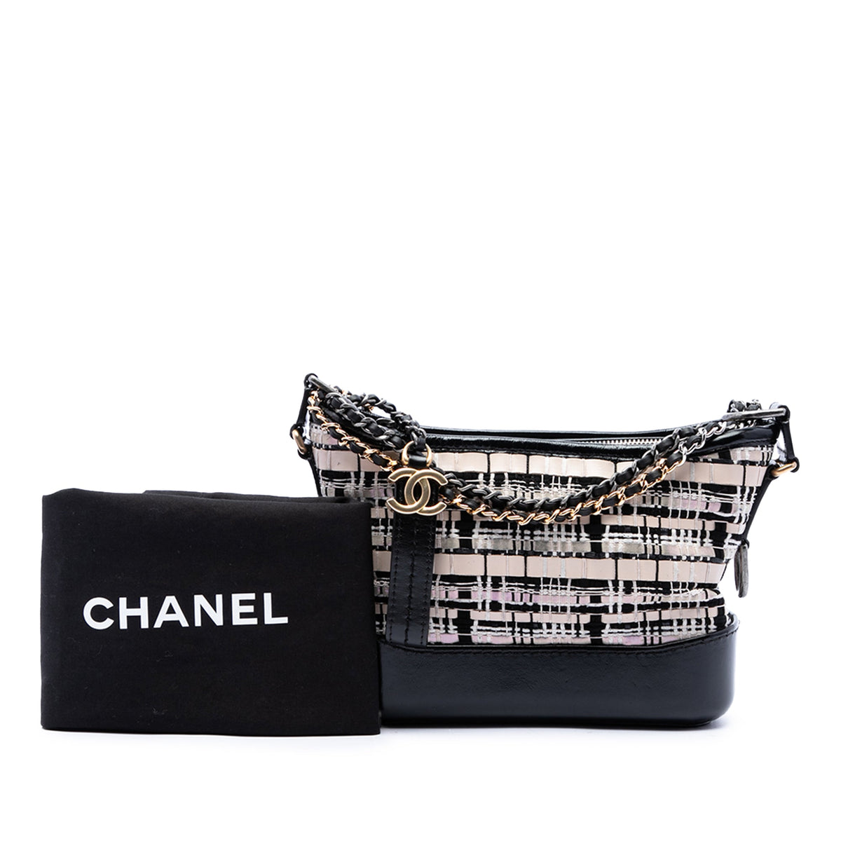 Chanel Small Tweed Gabrielle Crossbody — Black