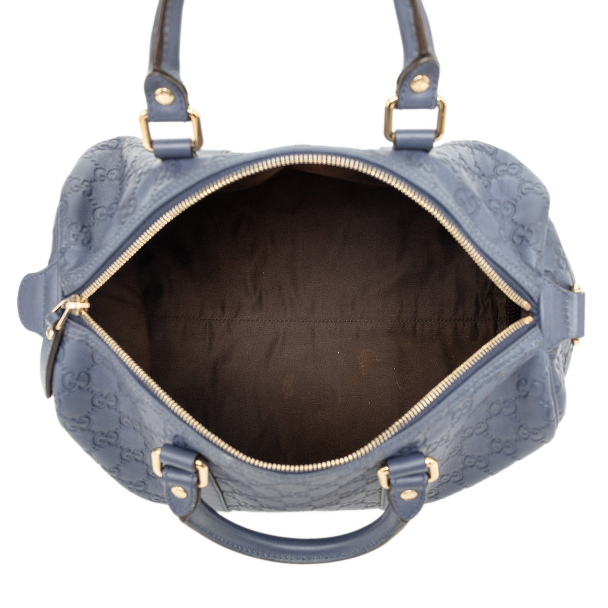 Gucci Medium Guccissima Joy Boston Bag — Blue