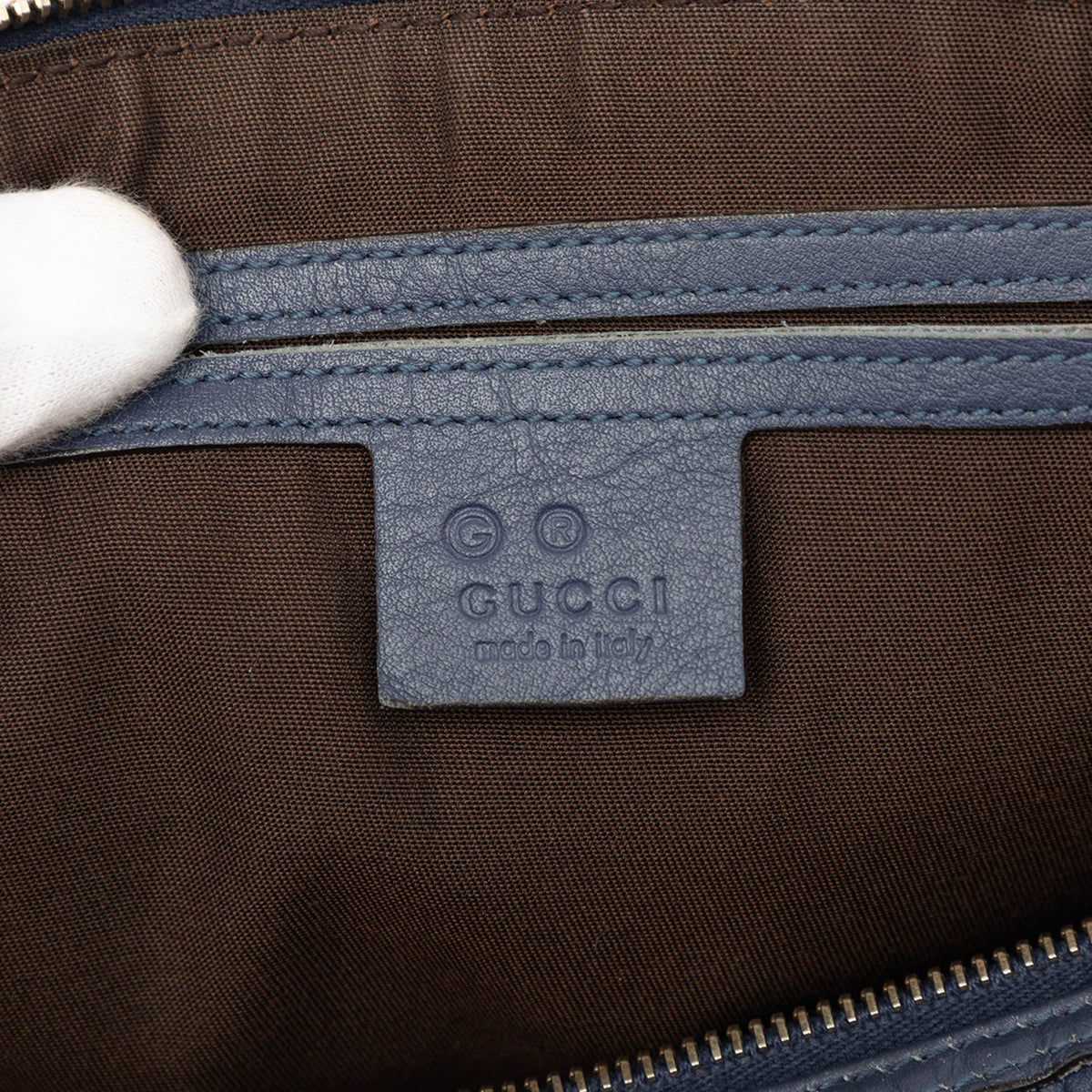 Gucci Medium Guccissima Joy Boston Bag — Blue