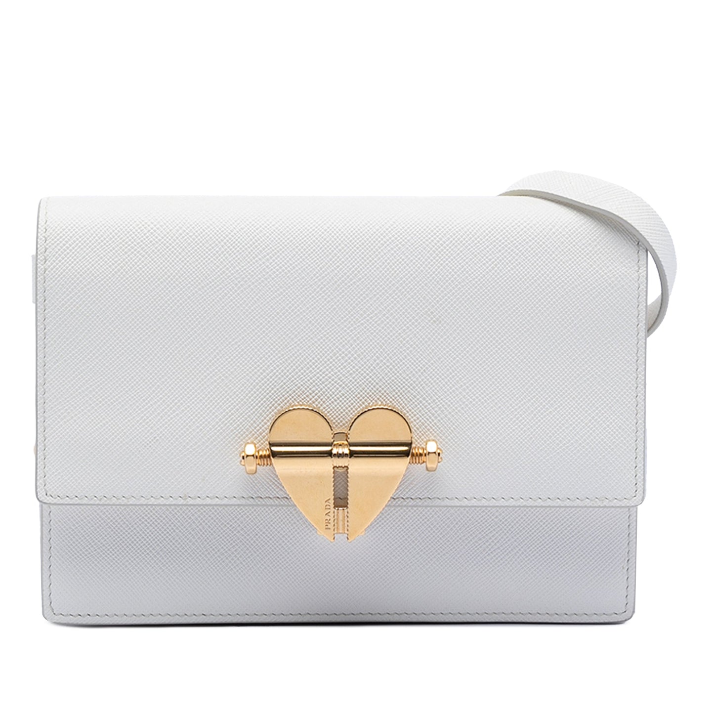 Saffiano Heart Lock Crossbody