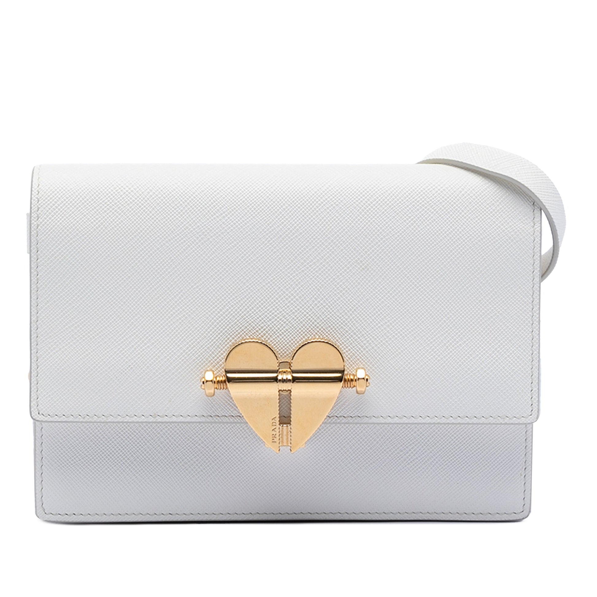 Saffiano Heart Lock Crossbody