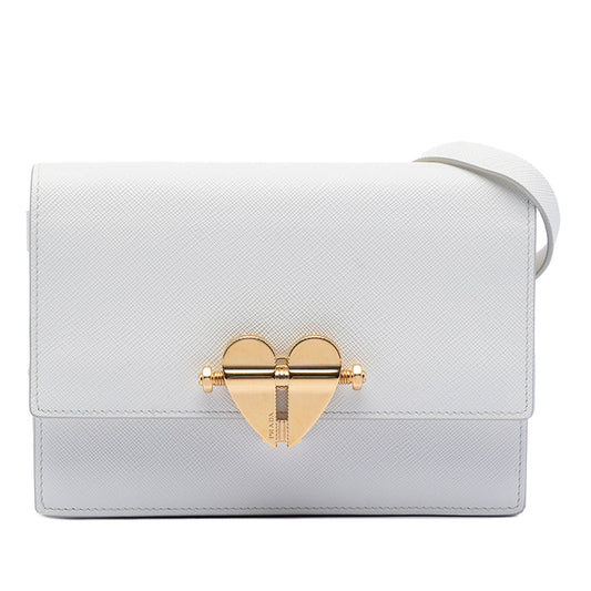 Saffiano Heart Lock Crossbody