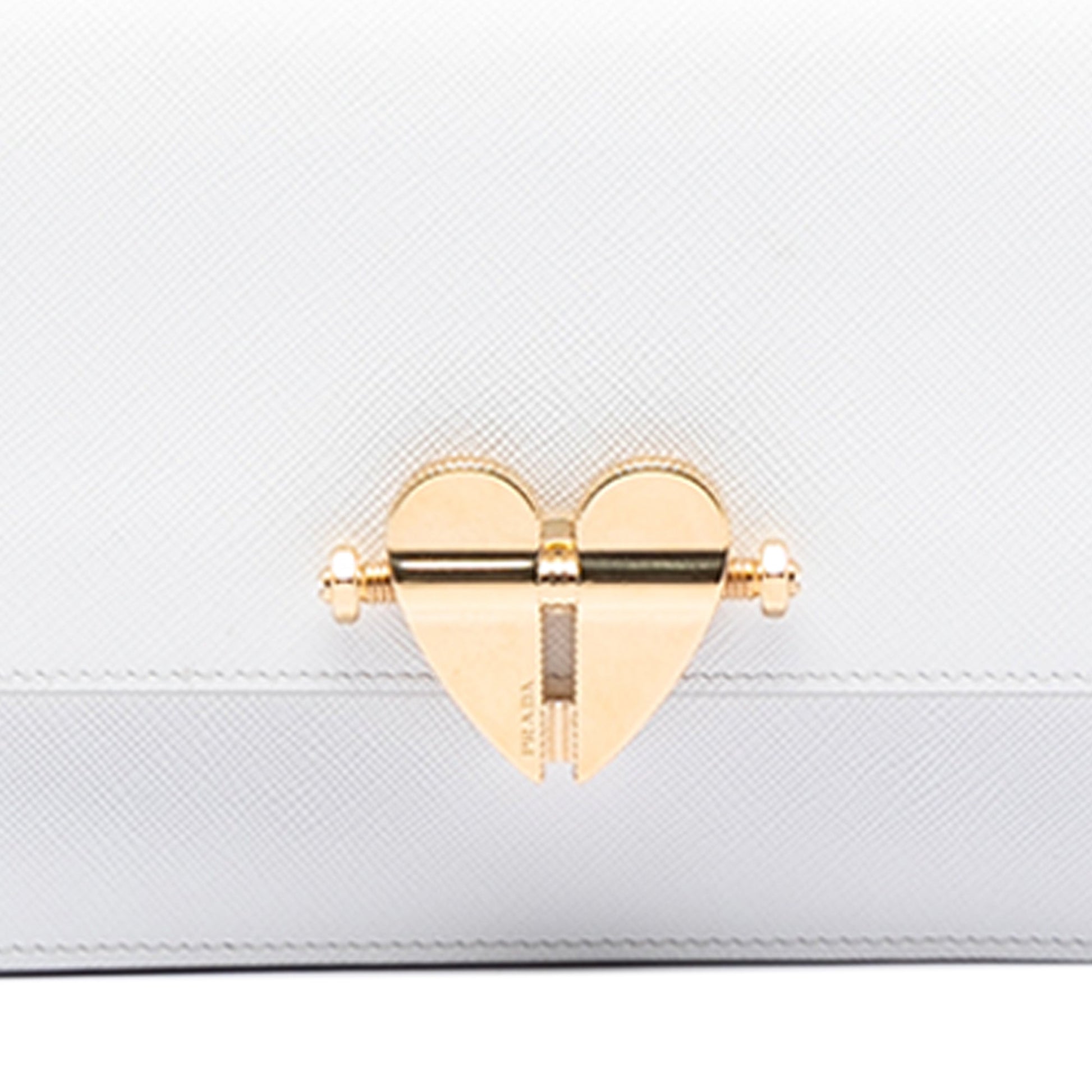 Saffiano Heart Lock Crossbody