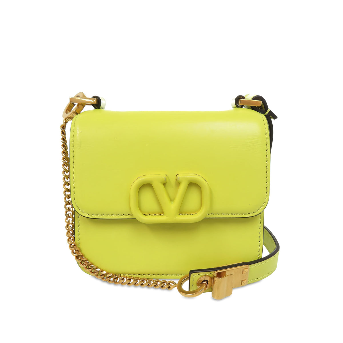 Valentino Micro Smooth Calfskin VSling Crossbody — Yellow