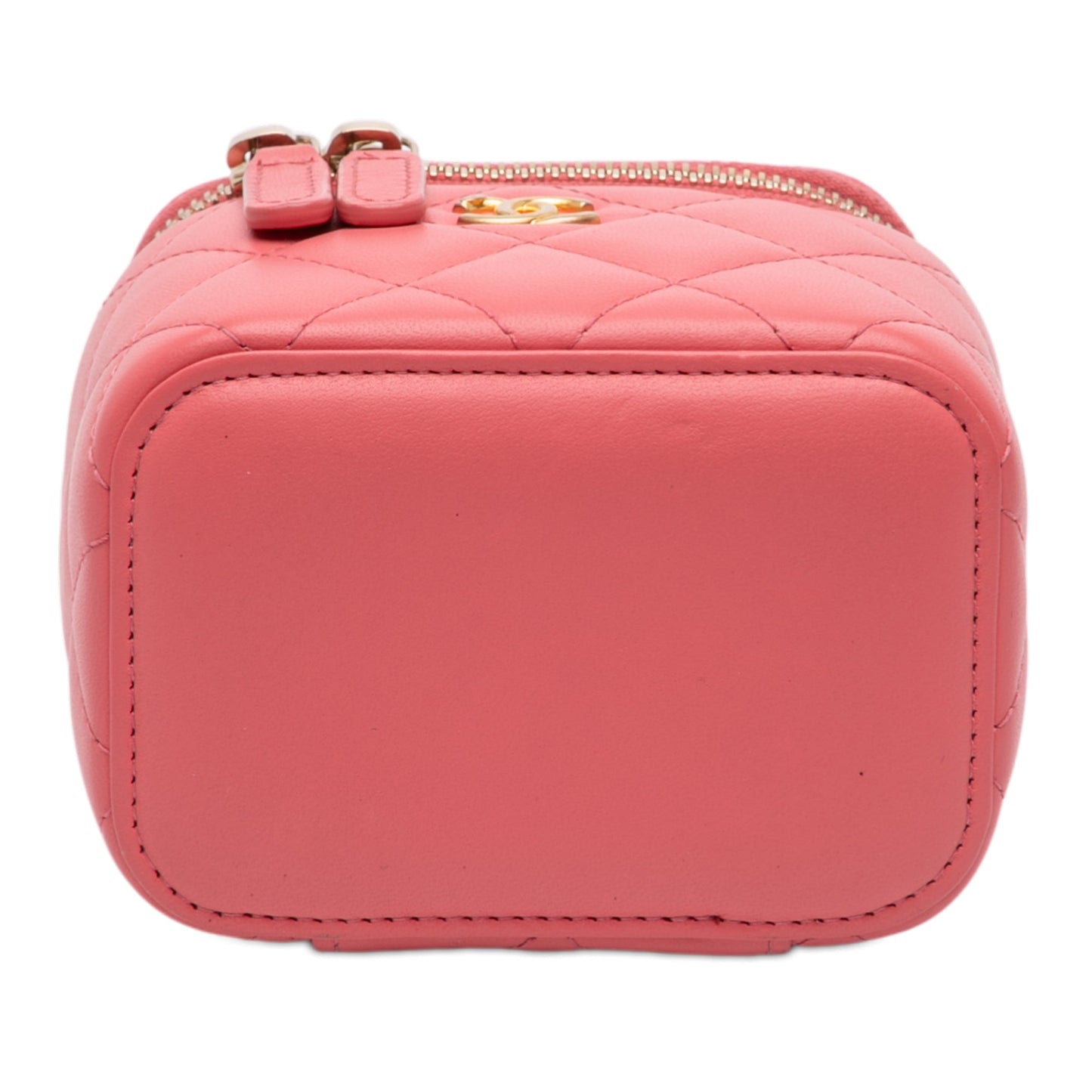Chanel Mini Quilted Lambskin Pearl Crush Vanity Case With Chain