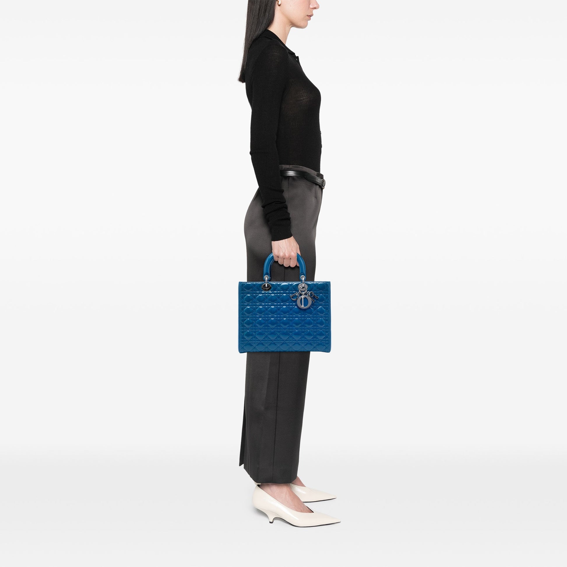 Dior Large Patent Cannage Lady Dior